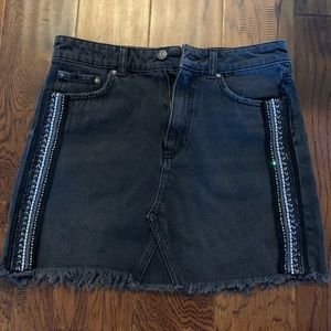 Black Free People Denim Skirt